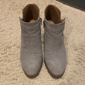 Lucky Brand Gray Suede Ankle Booties